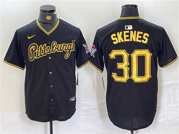 Men%27s Pittsburgh Pirates #30 Paul Skenes Black Stitched Baseball Jersey->pittsburgh pirates->MLB Jersey